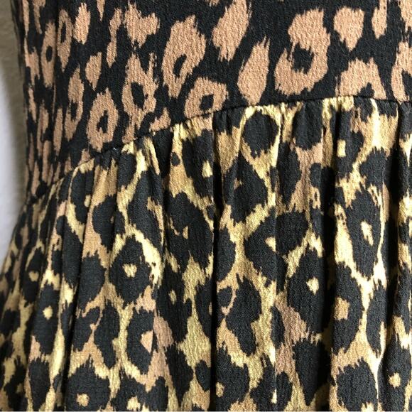 Anthropologie Maeve black brown tan mixed animal print dress size Small - Picture 5 of 14